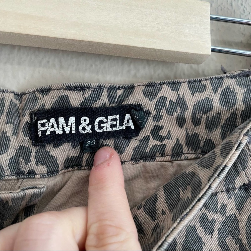 Pam & Gela Uniform Side Stripe Step Pants in Leopard - Picture 5 of 8